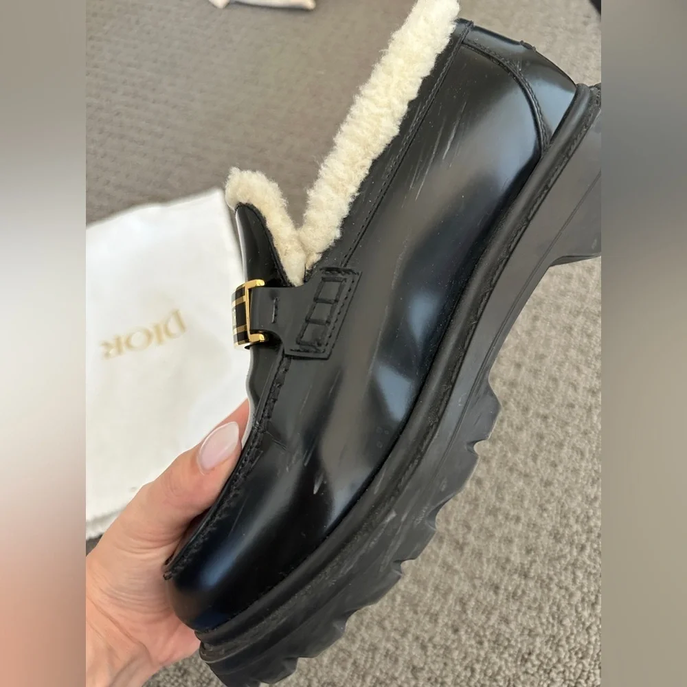 Christian Dior shearling insole loafers size 37.5 good condition. - Picture 3 of 12